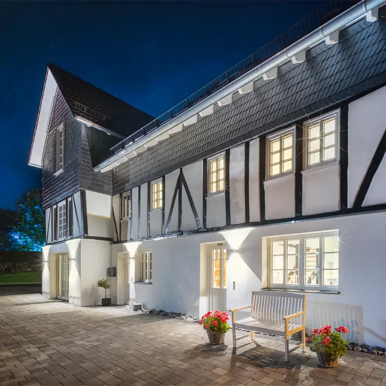 Fachwerkhaus Eiben Front bei Nacht