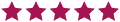 fünf pinke Bewertungssterne