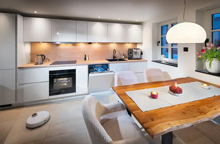 Esstisch und Küchenzeile Ferienwohnung