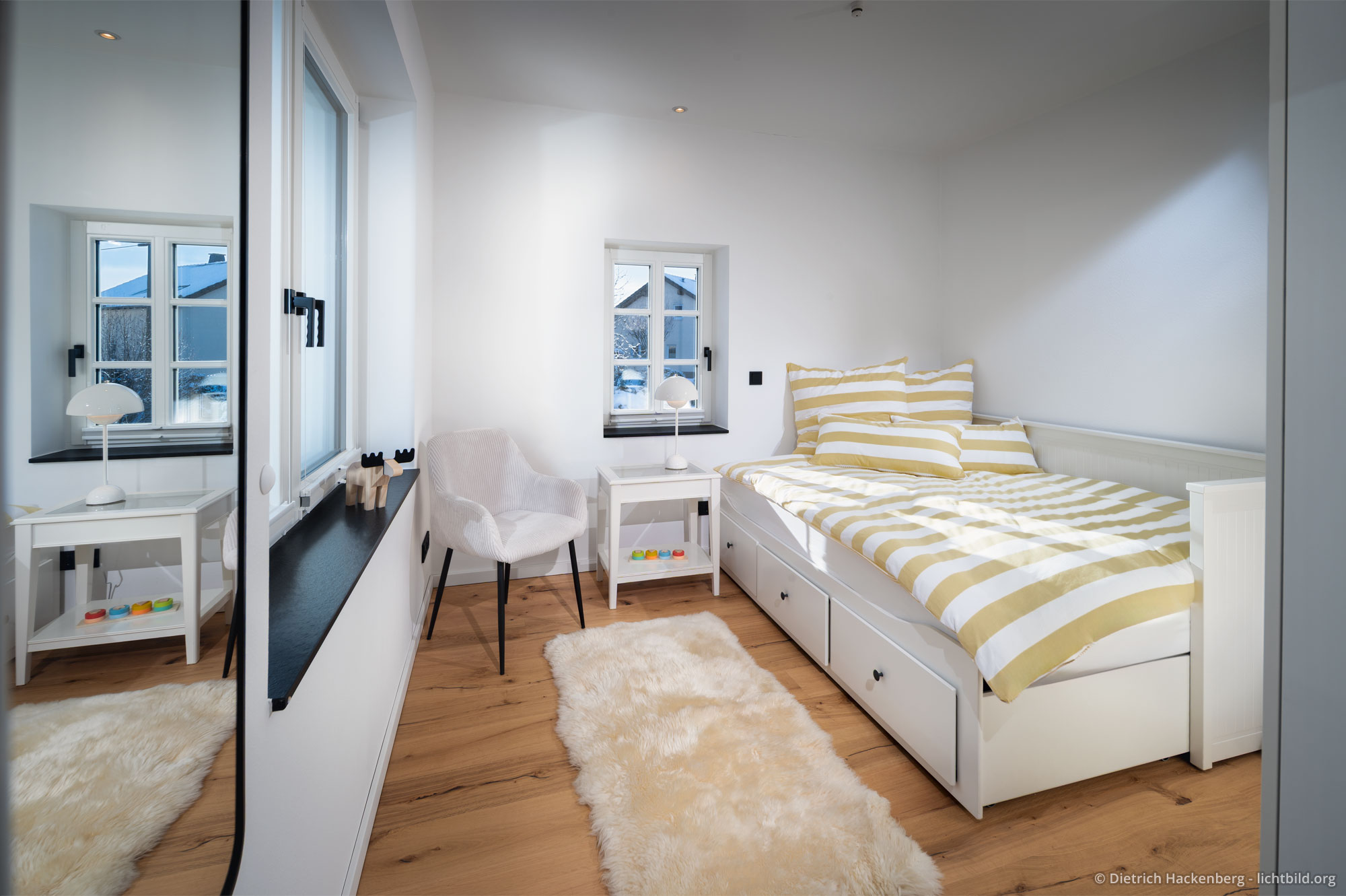 Schlafzimmer 3 in der Variante für Erwachsene ausgestattet. Ferienwohnung im Fachwerkhaus Eiben, Kirchhundem-Benolpe